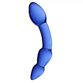 Chrystalino Superior Sklenené dildo obojstranné – modré