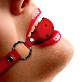 Ouch! Gag Ball Priedušný náhubok – červený