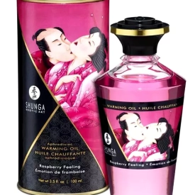Shunga Hrejivý masážny olej s afrodiziakami – malina 100 ml