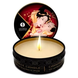 SHUNGA – masážna sviečka s vôňou jahôd a šampanského 30 ml